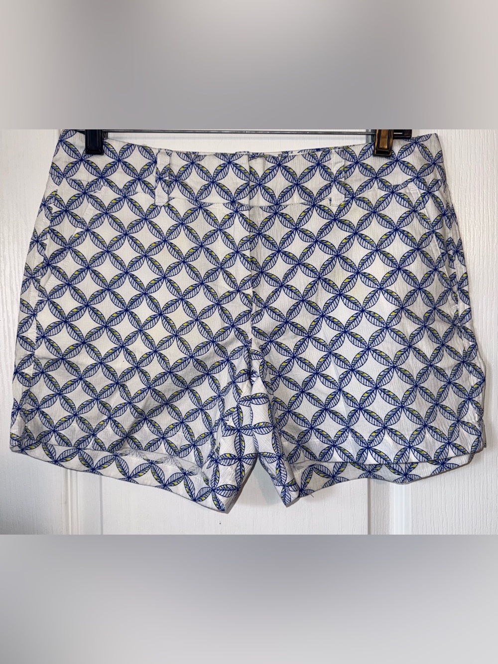Vineyard Vines Dayboat Leaf Print Ocean Reef Shorts White Blue Size 2